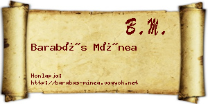 Barabás Mínea névjegykártya